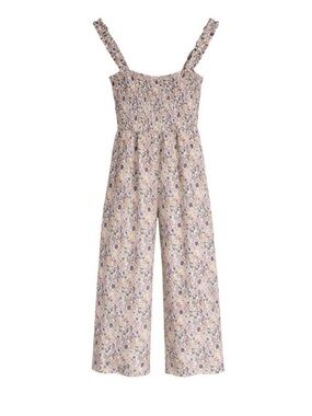 Wilfred Chianti Floral Smocked Wide-Leg Jumpsuit — Pink, Yellow, Purple